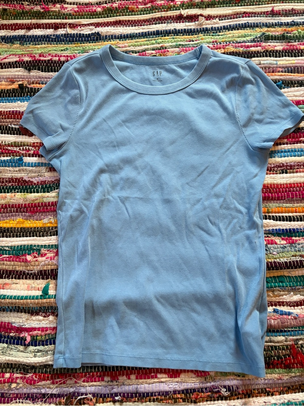GAP Sky Blue Ribbed Short Sleeve Tee